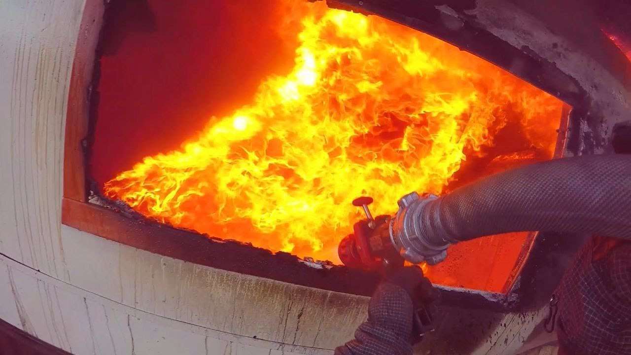 Fire Response at Boat Hangar on Gulf of Finland Shore