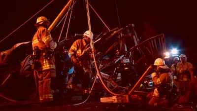 Firefighters responding to a high-rise explosion in the Bronx, showcasing emergency preparedness and rescue efforts.