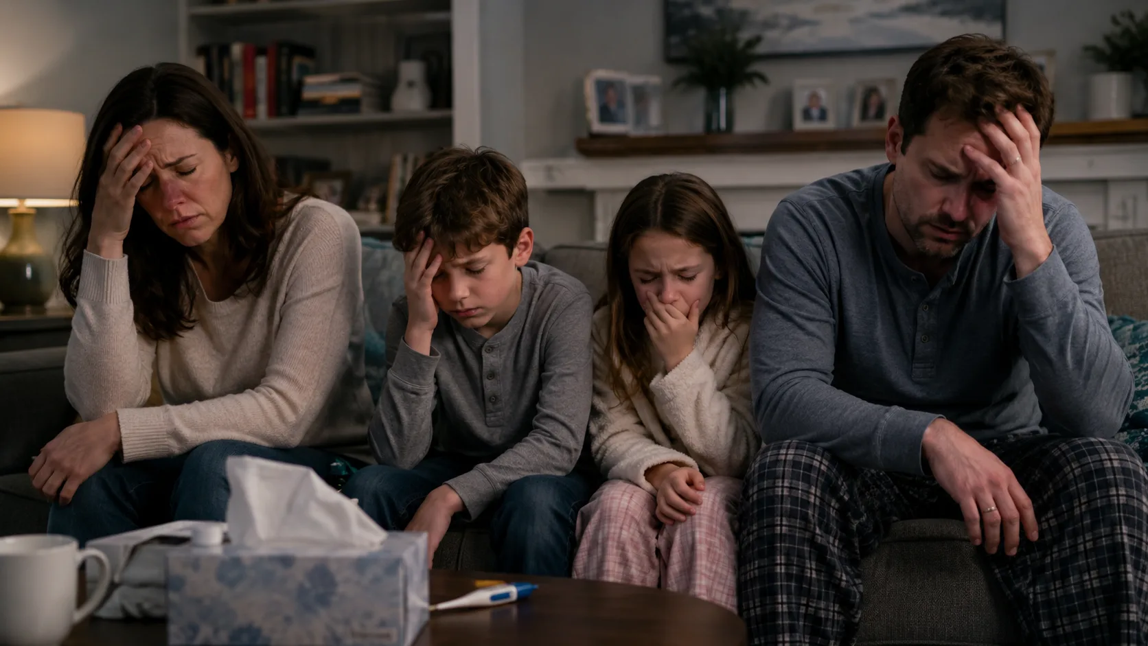 Entire family feeling ill simultaneously in living room &mdash; headaches nausea dizziness everyone sick at same time which is a red flag for carbon monoxide poisoning not flu