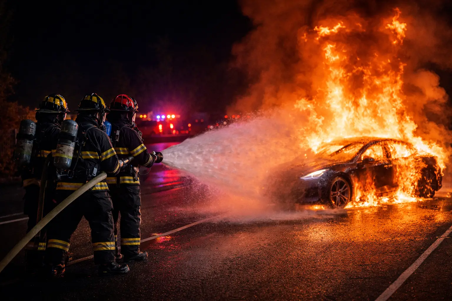 Electric Vehicle Fire Response Guide: Lithium Battery Hazards, Suppression & Scene Safety