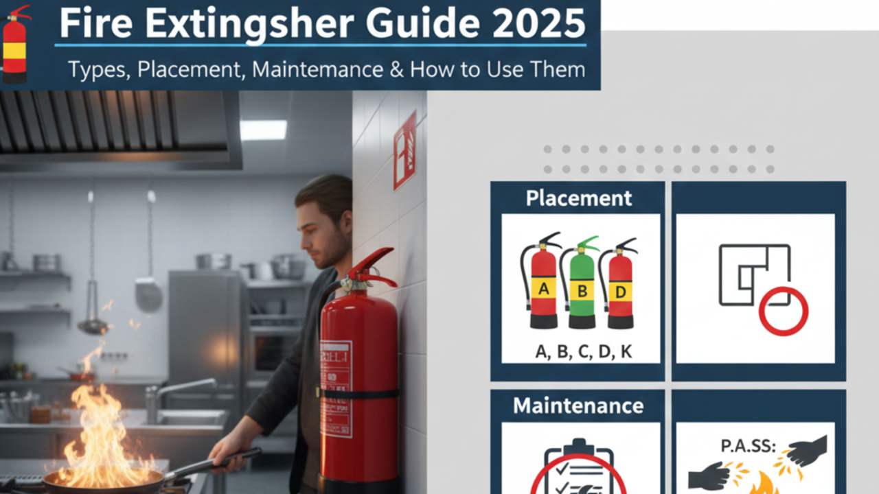 Fire Extinguisher Guide 2025: Types, Placement, Maintenance & How to Use Them