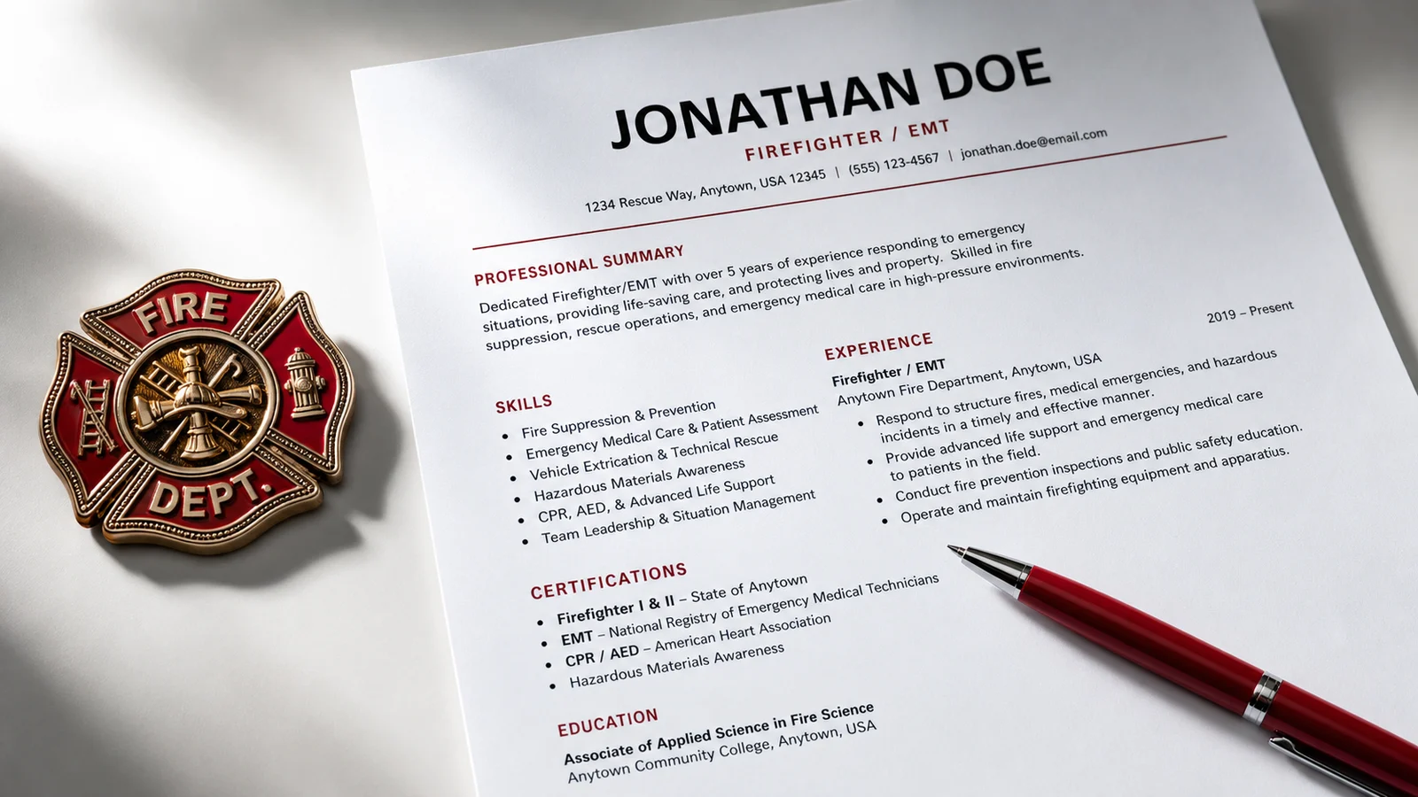 Firefighter Resume Writing Guide: Stand Out in a Competitive Hiring Pool