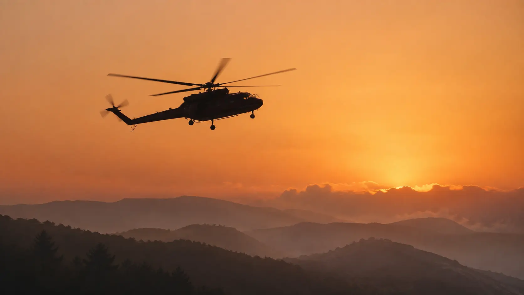 A firefighting helicopter flying low over a memorial gathering, symbolic of tributes paid to aerial firefighters lost in the line of duty