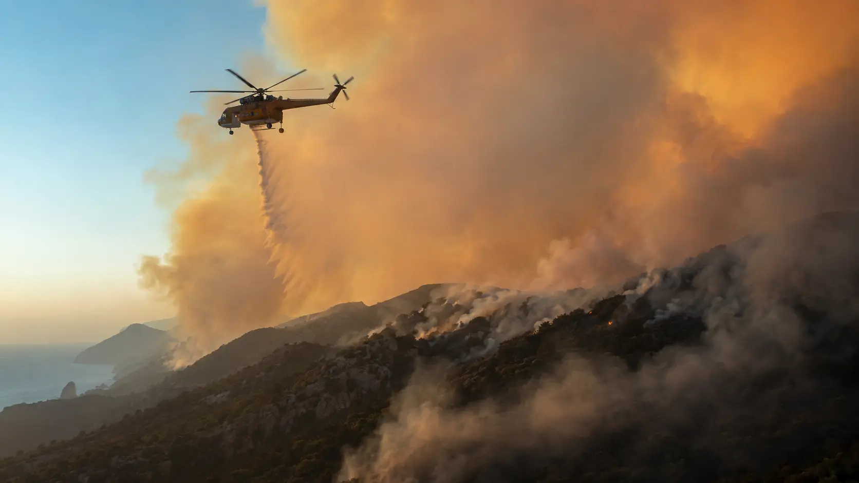 Two Killed as Firefighting Helicopters Collide Battling Greece Wildfires Near Athens