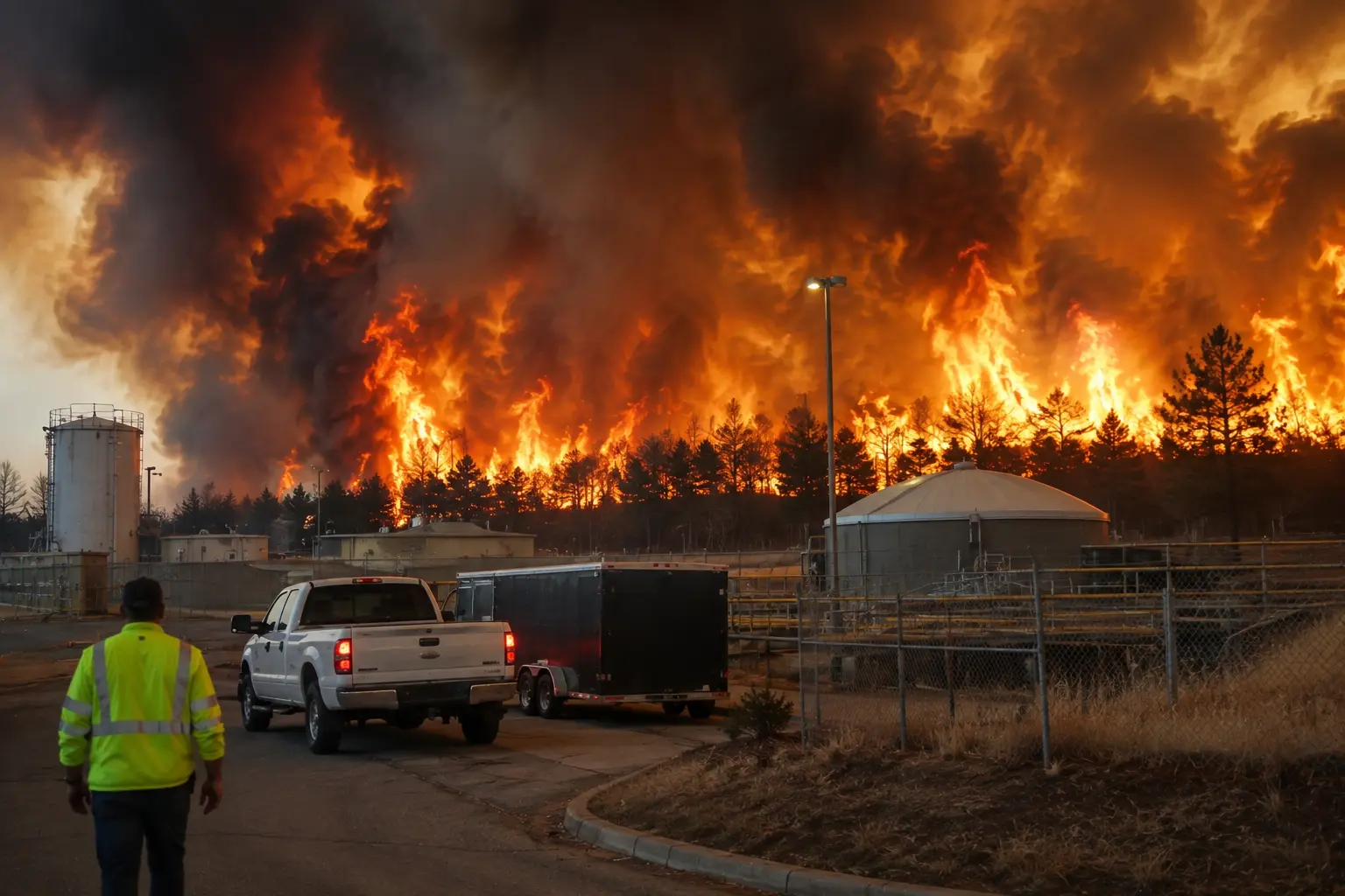 Wildfire Forces Evacuations in Norman, Oklahoma: Water Treatment Plant and Royal Oaks Neighborhood Cleared