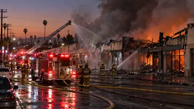 Inglewood Strip Mall Fire: Five Alarms, Roof Collapse and 130 Firefighters on Hyde Park Boulevard